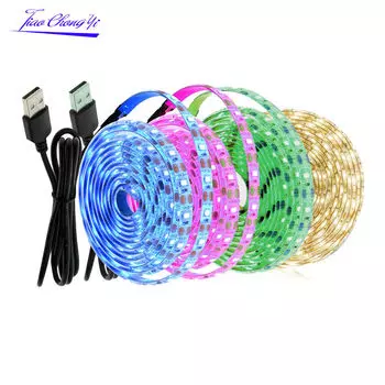 USB светодиодная лента TiaoChongYi 5В 3528 теплый/холодный белый/розовый/зеленый/синий/красный