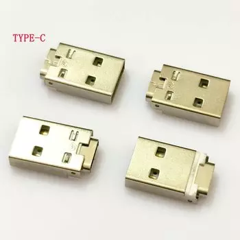 1-10 шт. Type-C 3.1 «мама» на двусторонний разъем USB Am «папа» 2,0 адаптер для зарядки версии с печатной платой внутри