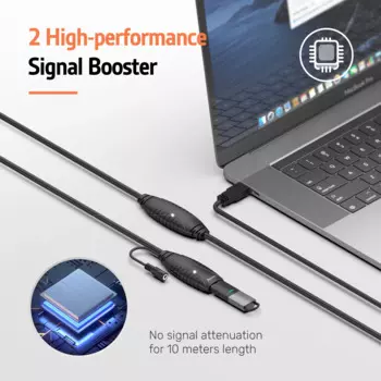 USB-удлинитель Unitek, 10 м, 5 Гбит/с, с двойной защитой