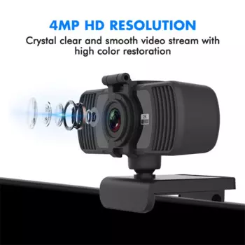 USB веб-камера 2K HD с вращением на 360 °, встроенным микрофоном, шумоподавлением, Plug & Play для ПК/конференций/звонков, совместима с Windows/Mac