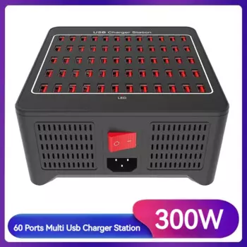 USB-зарядная станция, 300 Вт, 60 портов, USB-зарядное устройство для быстрой зарядки для iPad iPhone 12 13 14 15 Pro Max Samsung Xiaomi Tablet Carregador
