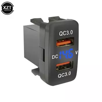 USB-зарядные устройства для Toyota, адаптер питания, розетка QC 3,0, светодиодный индикатор, зарядка мобильного телефона, вольтметр, тестовые автомобильные аксессуары 12 В-24 В