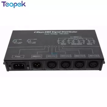 teopek DMX512 усилитель сигнала 4 выхода