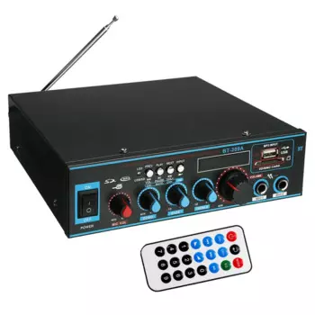 Усилитель мощности, 220 В, 800 Вт, HIFI, Bluetooth, двойная дорожка, аудио, цифровой аудиоусилитель для телефона, управление басами, FM, USB, TF