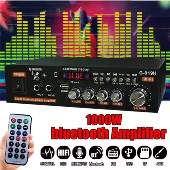 Усилитель мощности для дома, 1000 Вт, стандарт Hi-Fi, Bluetooth 5,0, аудиоусилитель, сабвуфер, динамики, 220 В/110 В, FM, USB-усилители