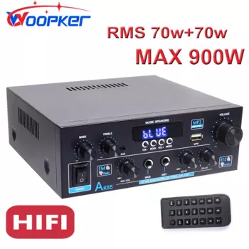 Усилитель мощности Woopker, AK55, bluetooth 2,0, 900, 110 Вт, AUX, RAC, два микрофона