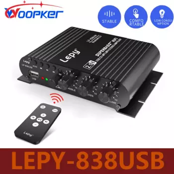 Усилитель звука Woopker Lepy838Usb, 2,1 каналов, усилитель для домашнего кинотеатра с U-диском, Поддержка Hi-Fi стереозвука