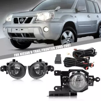 Усовершенствованная противотуманная фара на передний бампер для Nissan X-Trail/FRONTIER версии 2005 2006 2007, дополнительный комплект противотуманных фар, переключатель + проводка
