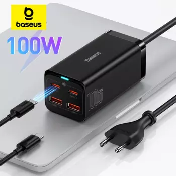 Устройство зарядное сетевое Baseus, 100/65 Вт, 4 в 1, для iPhone 15/14/13/12 Pro Max
