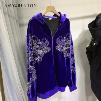 Утепленная куртка с бархатной подкладкой, мужская и женская однотонная Черная куртка с капюшоном в виде дракона, осень