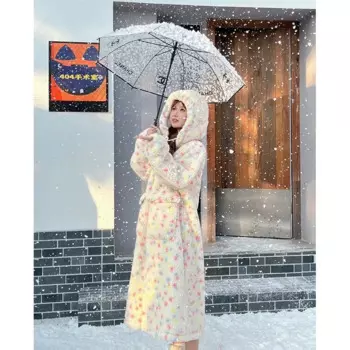 Утолщенное свободное пушистое Ночное платье большого размера, теплый осенне-зимний комплект домашней одежды, мягкая женская пижама для улицы