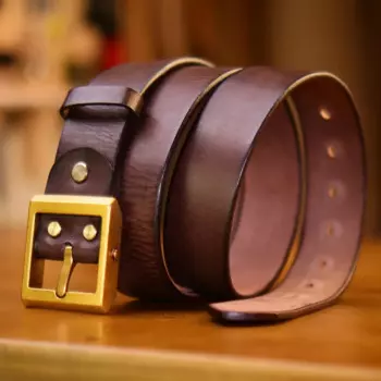 Утолщенный винтажный ремень ручной работы в американском стиле с медной застежкой для мужчин, в стиле ретро и с инструментами, изготовлен из высококачественной кожи