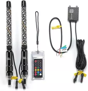 UTV 2 шт. 1-3 фута спиральный светодиодный фонарь с пультом дистанционного управления через приложение, совместимый с Polaris RZR для Can-Am Maverick X3 для боковой стороны