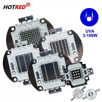 UV LED чипы HotRed 3Вт 5Вт 10Вт 20Вт 30Вт 50Вт 100Вт