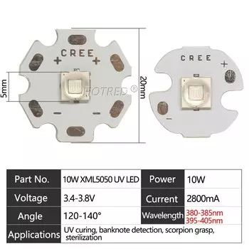 UV LED лампа HotRed 3W 5W 10W фиолетовая