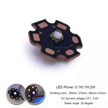 TiaoChongYi UVC LED лампа 0.1W 1W 2W