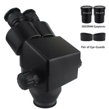 Увеличение бинокулярного микроскопа с непрерывным зумом 7X-45X, головка стереомикроскопа + большой полевой окуляр WF10X/20 мм для пайки