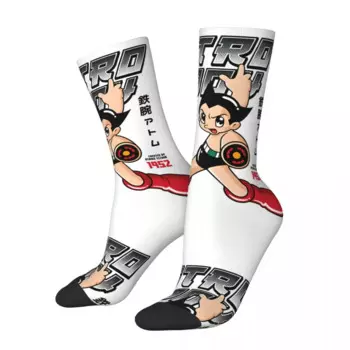 Увлекательные мужские Компрессионные носки в стиле ретро, унисекс, Астро-мальчик, Харадзюку, Необычные Короткие носки с принтом