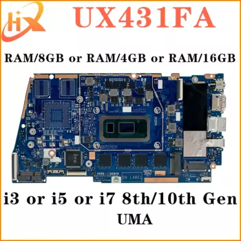 UX431FA Материнская плата ASUS UX431FAC X431FA X431FAC UX431FN UX431FL UX431FLC X431FL X431FLC материнская плата для ноутбука i3 i5 i7 8/10