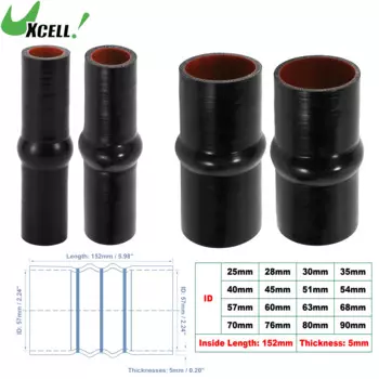 Силиконовый шланг UXCELL, длина 25/28/30/35/40/45/51/54/57/61/63/68/70/76/90/102 мм, 152 мм впускная труба шланга интеркулера
