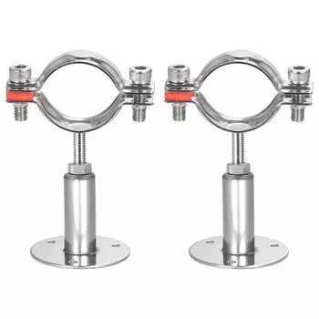 Uxcell 2 шт. крепление на стену потолочное крепление для труб, 304 нержавеющая сталь регулируемый кронштейн для труб зажим для труб 42-45 мм