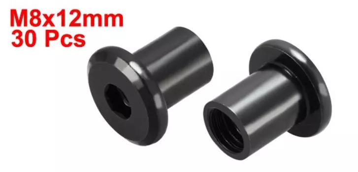Uxcell 30 шт./лот M8x10/12/18 мм M6x/15/17/22 мм железная никелированная заклепка с шестигранной головкой вставка гайка винт столб мебельная фурнитура