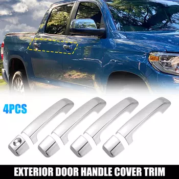Uxcell 4 шт. хромированный Наружный боковой Чехол на дверную ручку, отделка для Toyota Tundra 2007-2020, наружная крышка дверной ручки ABS
