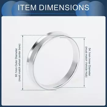 UXCELL 4 шт. OD 56.1 57.1 60.1 63.1 64.1 мм для ID 54,1 56.1 56.6 57.1 мм Центрирующее кольца ступицы автомобильных шин Центр отверстия колеса