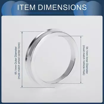 UXCELL 4 шт. OD 64,1/65,1/66,1/66,45/66,6 мм для внутреннего диаметра 60,1/54,1/56,1/57,1/65,1 мм Ступица Центрические кольца Ступицы колес Алюминиевый сплав