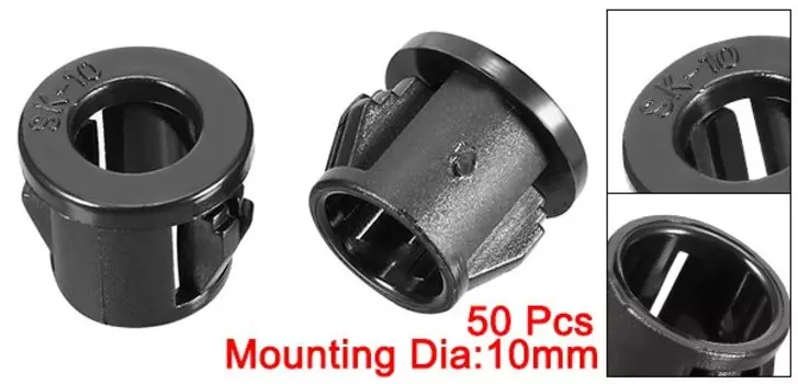 UXCELL 50 шт. черная 8 мм/10 мм Монтажный диаметр пластиковый шланг втулка защелкивающаяся втулка Зажимная Втулка Защитная Кнопка крышка