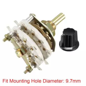 uxcell 5/6/12/18/20 контактов 1/2 палубный диапазон каналов поворотный переключатель 4P4T 3P3T 1P4T 2P8T 1P5T с ручкой, используемый на радио, ТВ