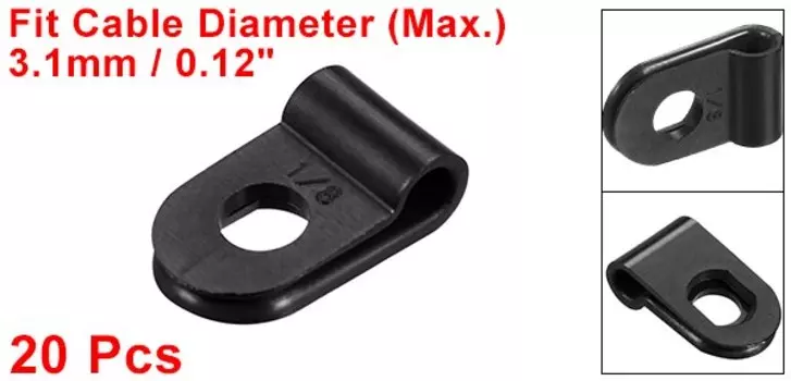 Uxcell Кабельные зажимы R-типа 20 шт.
