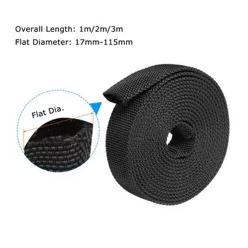 UXCELL Нейлоновая спиральная обмотка для шланга черного цвета 17-115 мм