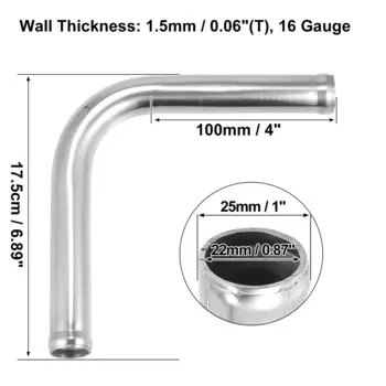 UXCELL OD 38 мм, 45 мм, 51 мм, 63 мм, 76 мм, длина 100 мм, труба интеркулера из алюминиевого сплава, изгиб 90, 180 градусов, колено, воздухозаборная трубка