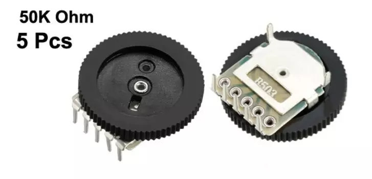 UXCELL Потенциометры колёсные алюминиевые 5 шт