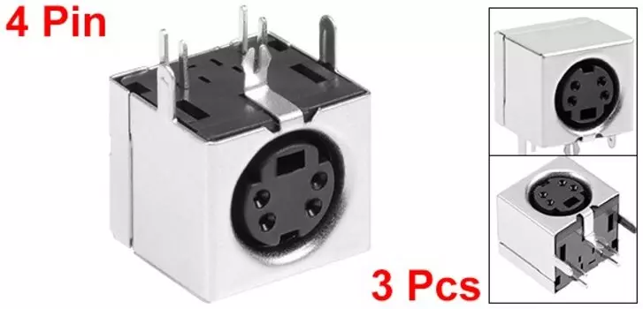 UXCELL S-video разъем 4 Pin черный