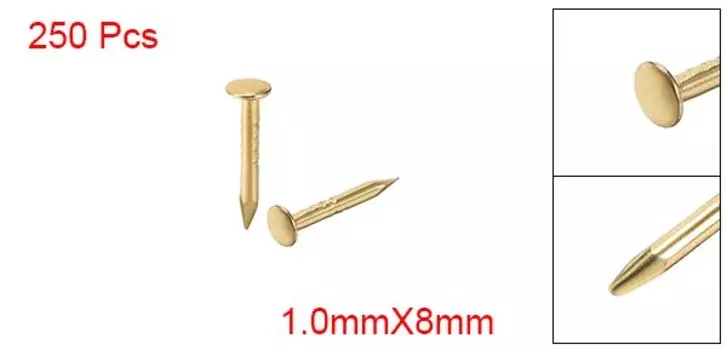 UXCELL Золотые гвозди 1 мм х 8 мм 250 шт