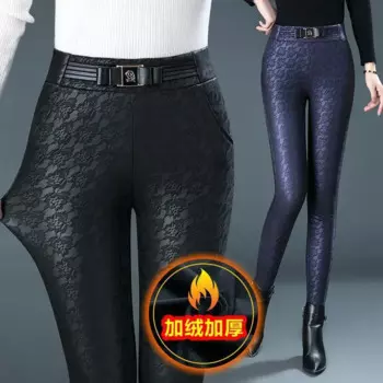 Узкие кожаные брюки, женские осенние утепленные зауженные брюки на флисовой подкладке, женские брюки больших размеров