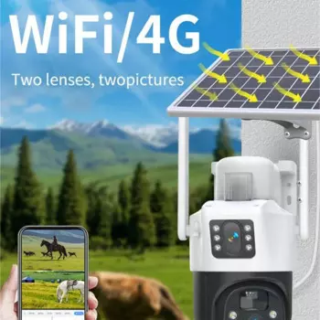 V380 SolarCtv Camera Home Phone Remote Dual Lens Outdoor 4G Солнечная камера наблюдения