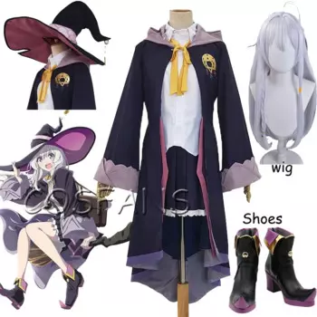 В Journary из Elaina Полный комплект с платьем; Форма для мужчин и женщин карнавальный костюм s Маскарадный костюм на Хэллоуин карнавальный костюм парик и обувь по индивидуальному заказу