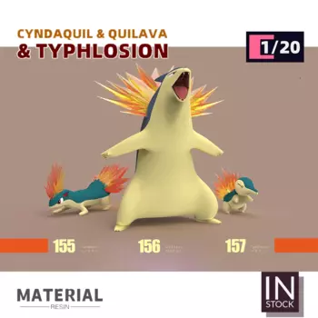 [В наличии] 1/20 фигурка из смолы [UU] -Cyndaquil, квилава и тифлозия