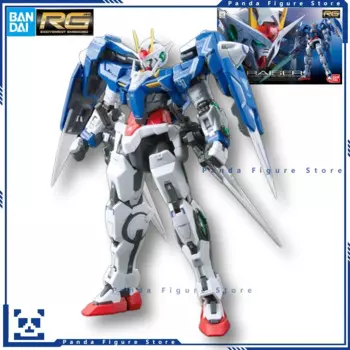 В наличии Bandai RG 1/144 OO Raiser Gundam 1/144 GN-000 O, фигурка, игрушка для мальчиков, модель Mecha, Подарочный комплект для сборки, коллекционная