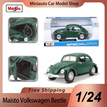 В наличии Maisto 1:24 Volkswagen Beetle, миниатюрная литая модель Bmw Mini Cooper, роскошный автомобиль, игрушки для детей, подарок