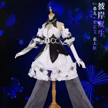 В наличии! Женское платье для косплея Honkai Impact Cos Seele Vollerei, Белое и черное двойное индивидуальное платье, новый костюм