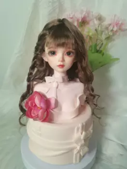 Вьющиеся кукольные волосы 1/4 BJD, коричневый мохеровый парик, бесплатная доставка