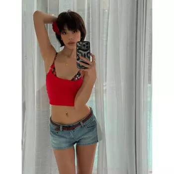 VanessaLab новые длинные летние универсальные свободные американские джинсовые шорты с заниженной талией для женщин