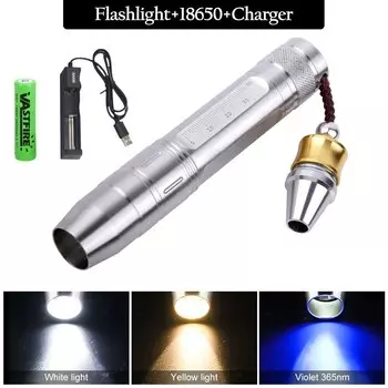 VASTFIRE Ультрафиолетовый фонарь 3 в 1 365 нм