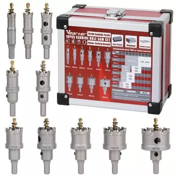 Vearter набор кольцевых сверл из карбида вольфрама 10 шт., 16-50 мм