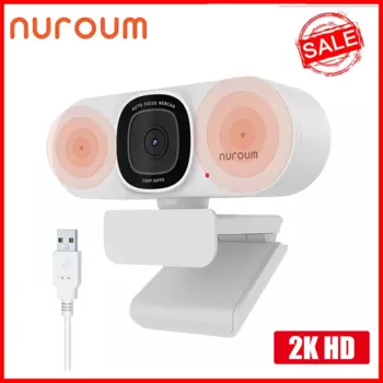 Веб-камера NUROUM V15-AF 2K Full HD с микрофоном с искусственным интеллектом и шумоподавлением, камера Plug-and-Play для ноутбука