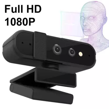 Веб-камера с распознаванием лиц, совместимая с Win10/11 HD 1080P, 30 кадров в секунду, веб-камера с автофокусом для OBS/игр/Zoom/FaceTime/Teams/Twitch